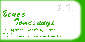 bence tomcsanyi business card